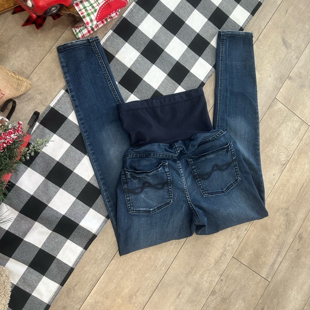 Motherhood Maternity Secret Fit Belly Skinny Fit Jeans Dark Blue Maternity Small - Picture 8 of 13